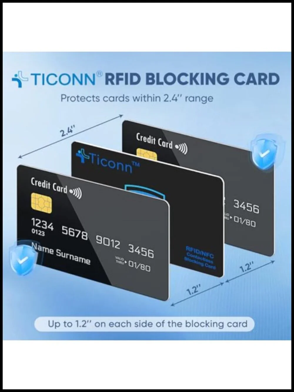 RFID Blocking Cards - 4 Pack, Premium Contactless NFC Card Protector for Wallet